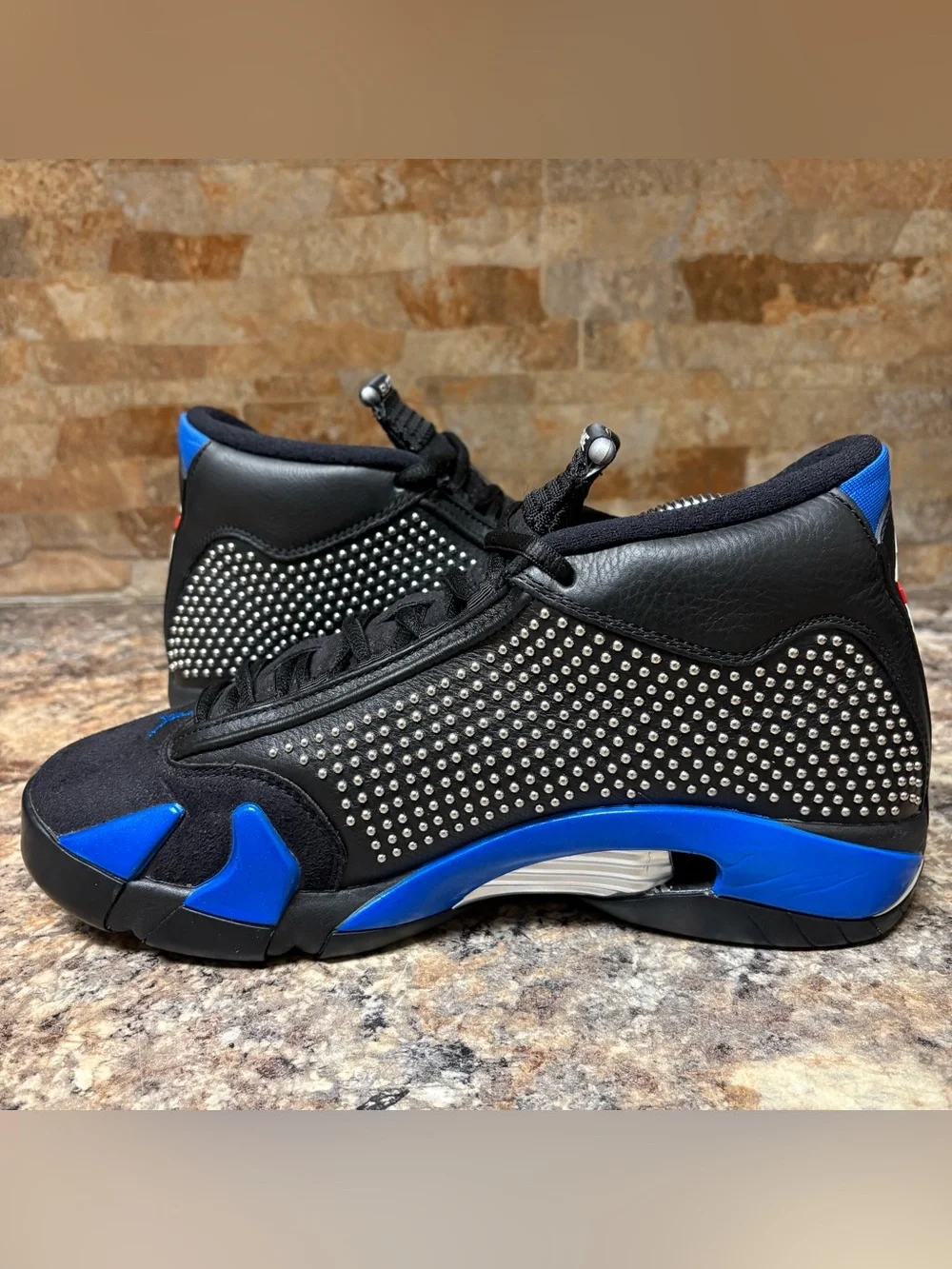 Air Jordan 14 Retro x Supreme Black/Varsity Royal/Chrome 2019 BV7630-004 Size 8